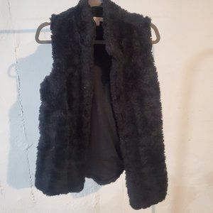 Xhilaration Small Black faux fur vest